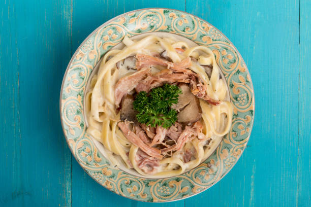 istock Ham and Mushroom Tagliatelle Pasta 863785898