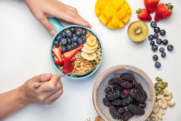 istock Healthy habits - breakfast cereal with fruit 863822872