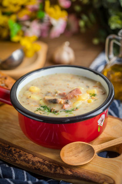 istock The sour soup made of rye flour. 863823018