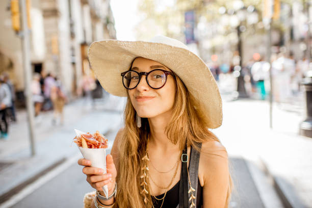 istock Woman with jamon in Barcelona 863823498