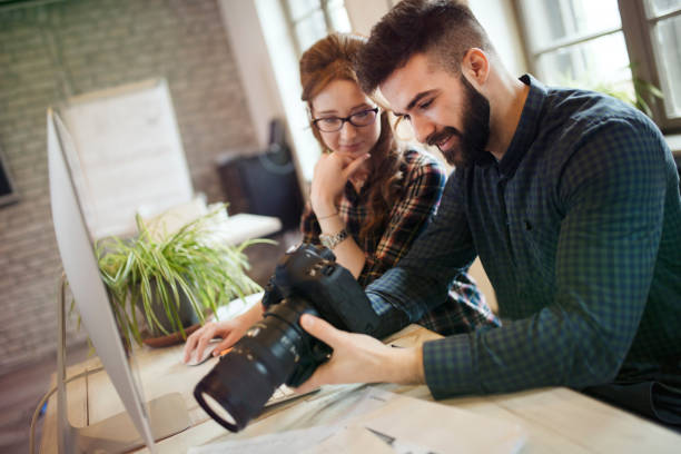 istock Picture of young attractive designers looking at camera 863829492