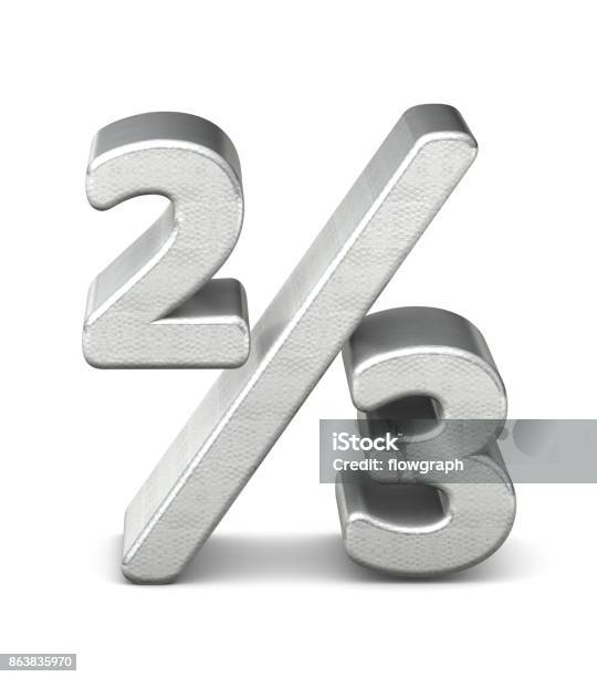 2 3 Sign Symbol Fraction 2 3 Silver Structure 3d Rendering Stock Photo ...