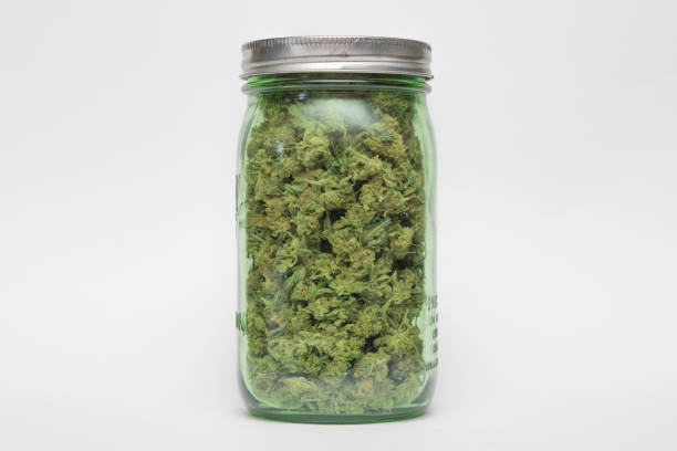 A jar of weed stock photo