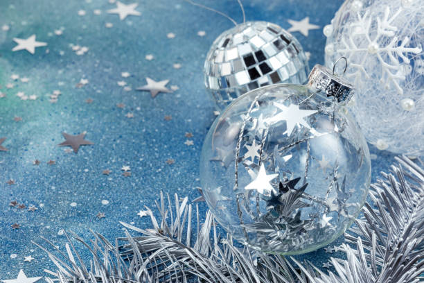 istock christmas holiday balls with fir-tree branches on blue festive background 863836646