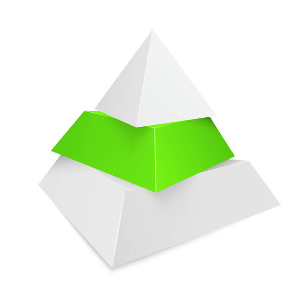 ilustraciones, imágenes clip art, dibujos animados e iconos de stock de icono para fondo de concepto de negocio de la pirámide. - pyramid shape triangle three dimensional shape shape