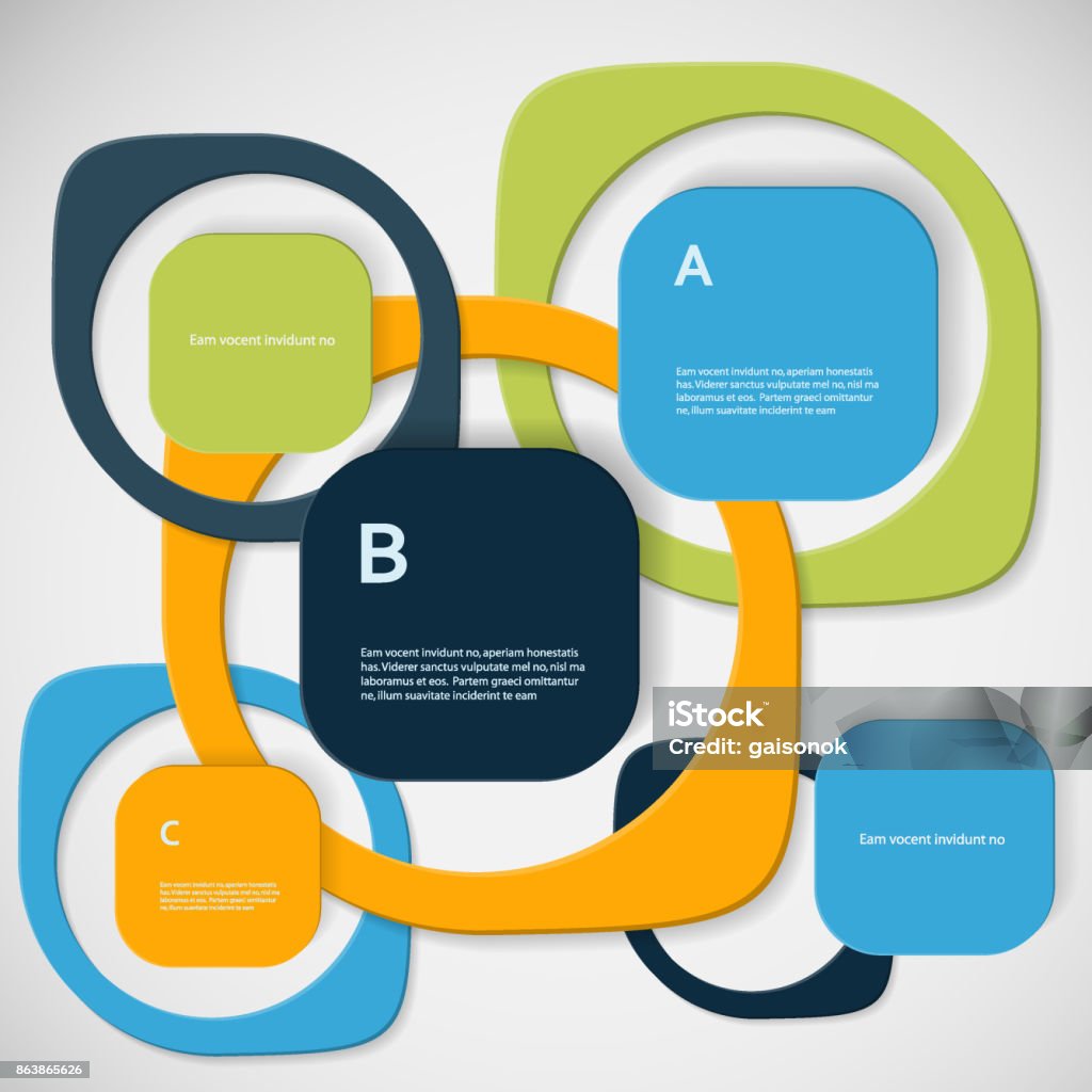 Abstract Colorful Connection Vector Color Abstract Shapes Connection With Text Stock Illustration ...