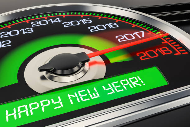 istock 2018 Happy New Year speedometer concept, 3D rendering 863878052
