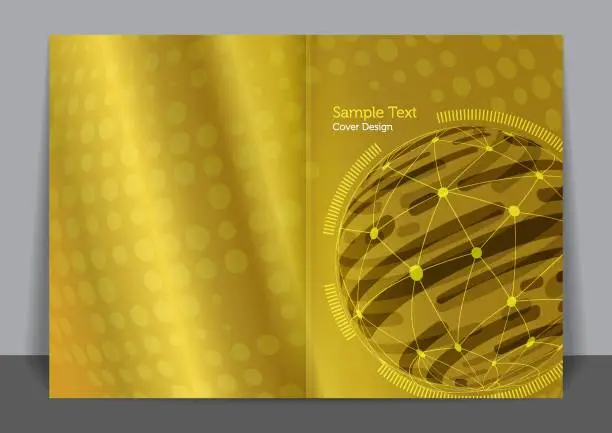 Vector illustration of Gold global Cover design