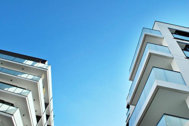 istock Modern, Luxury Apartment Building against blue sky 863905128