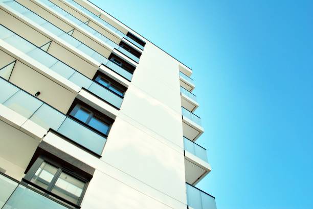 istock Modern, Luxury Apartment Building against blue sky 863905228