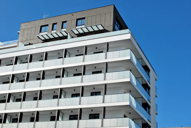 istock Modern, Luxury Apartment Building against blue sky 863907330