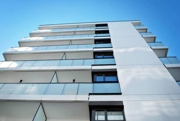 istock Modern, Luxury Apartment Building against blue sky 863909502