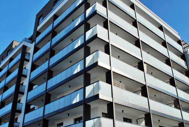istock Modern, Luxury Apartment Building against blue sky 863909636