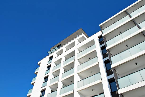 istock Modern, Luxury Apartment Building against blue sky 863910070