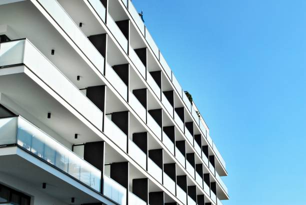 istock Modern, Luxury Apartment Building against blue sky 863910378