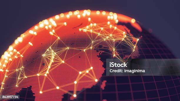 熱烈なネットワーク 東アジアと抽象的な世界 - 中国のストックフォトや画像を多数ご用意 - 中国, 地球儀, 惑星