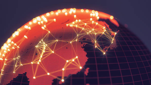 istock Abstract Globe With Glowing Networks - East Asia 863917734