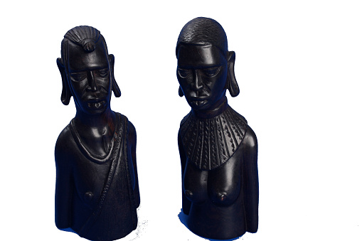 African crafts and sculptures made in different countries of the African continenete