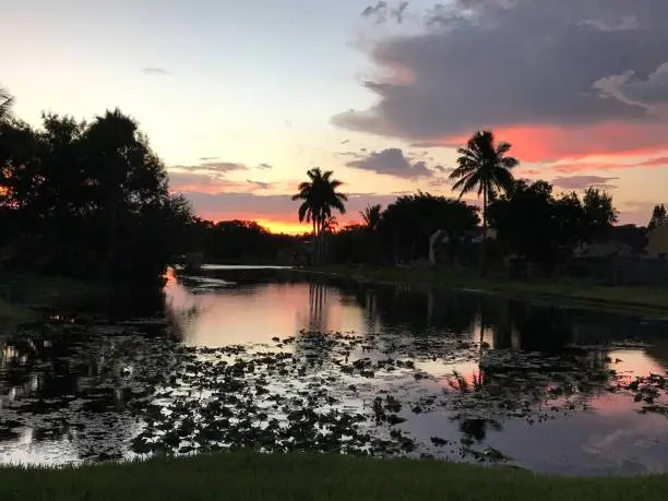 Photo of Sunset over lake