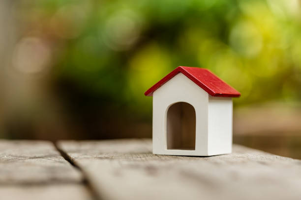 istock Small house on wooden 863958464