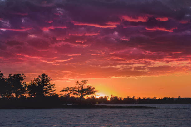 Detroit Point flaming summer, Higgins Lake Michigan
