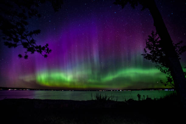Higgins Lake South State Park Northern lights. Michigan