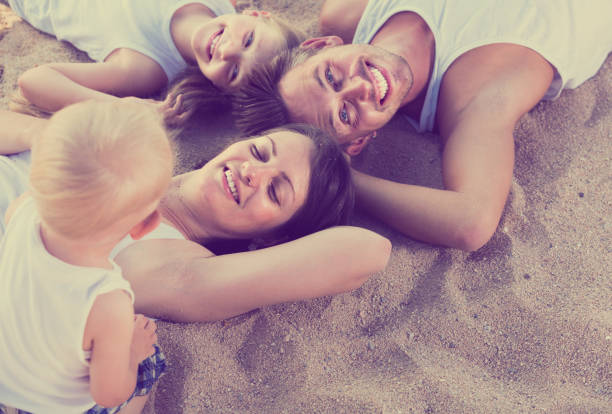 istock View from above on family with children 863963598