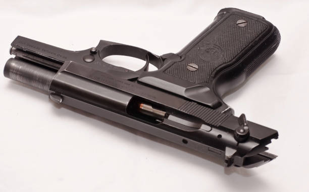 istock A black semiautomatic pistol 863975500