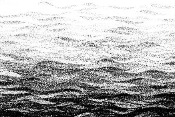 Vector illustration of Abstract stippled halftoned waves background