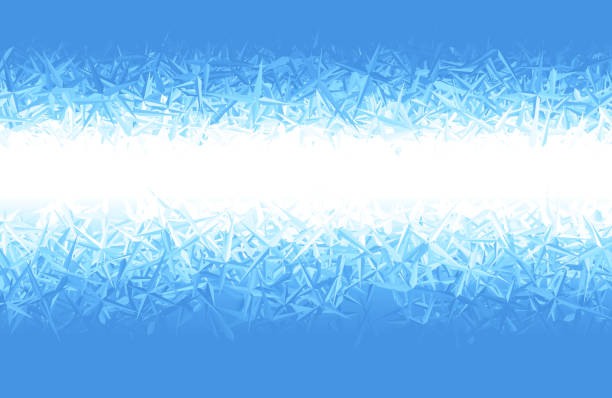 ilustrações de stock, clip art, desenhos animados e ícones de winter blue frost background with copy space - window frost frozen ice