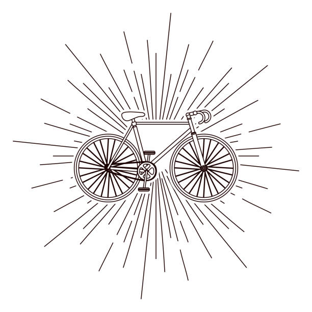illustrazioni stock, clip art, cartoni animati e icone di tendenza di bicicletta su sfondo burst isolato icona design - bicycle playing cards