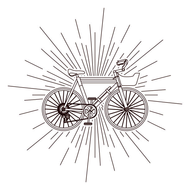 ilustrações de stock, clip art, desenhos animados e ícones de bicycle over burst background isolated icon design - bicycle playing cards