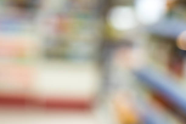 istock Supermarket blur background with bokeh light ,Product shelf 863982880