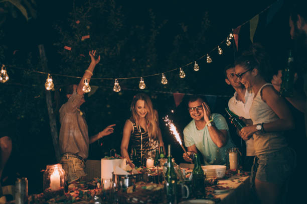 istock Friends having fun at backyard birthday party 863999132