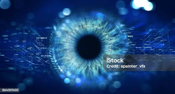 Security Access Technology Stock Photo - Download Image Now - Eye, Technology, Digitally Generated Image