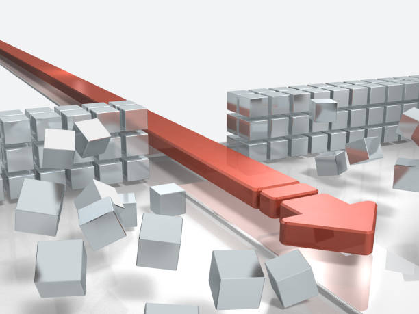 istock An arrow approaching by breaking through an obstacle indicates success. 864026502