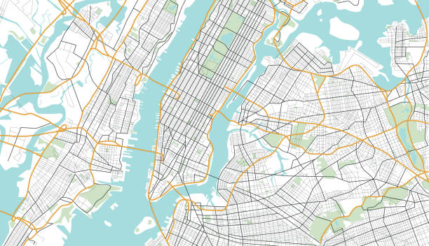 карта города нью-йорк. - manhattan stock illustrations