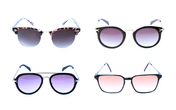istock Group of beautiful sunglasses isolated on white background 864030052