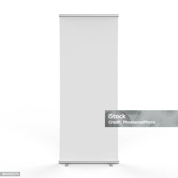 Empty Roll Up Banner Stock Photo - Download Image Now - Banner - Sign, Pop-up Book, Template