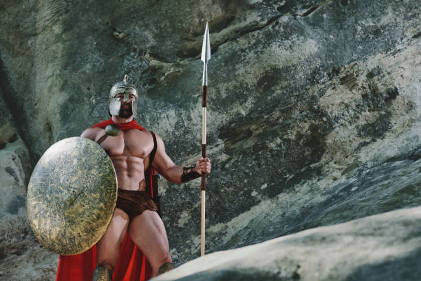 istock Spartan warrior in the woods 864113906