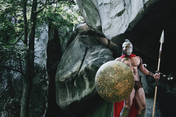 istock Spartan warrior in the woods 864114026