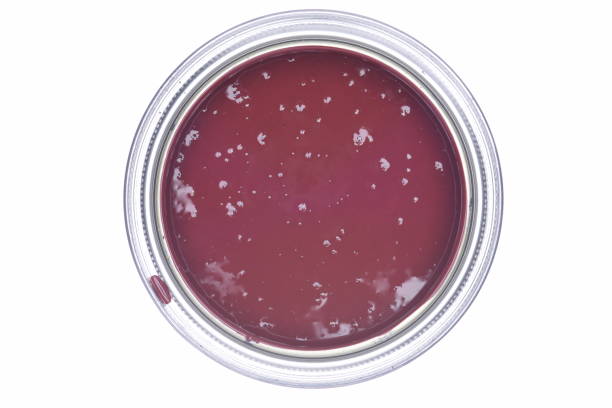 istock Decorative cherry red paint can isolated on white background 864114222