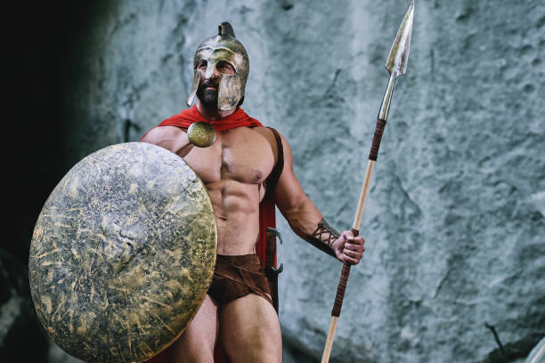 istock Spartan warrior in the woods 864114634