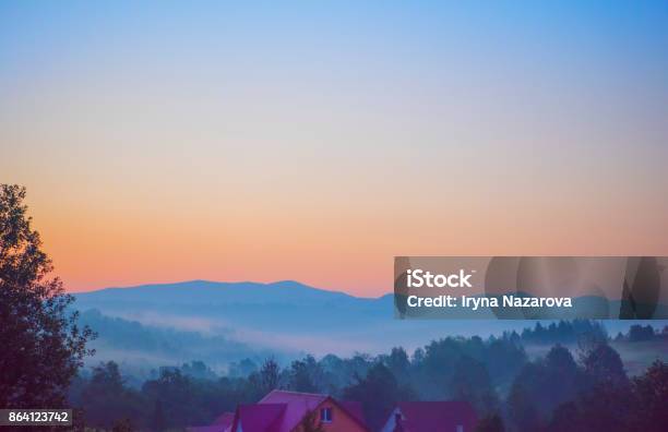Scenic View Of Sunrise Mountains At Carpathian Ukraine Stock Photo - Download Image Now