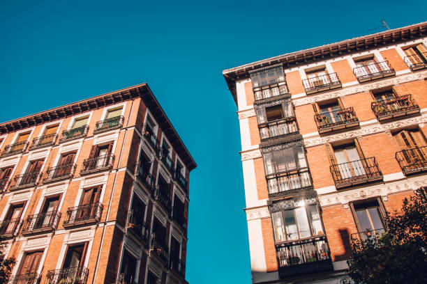 Apartments in Madrid, Spain Beautiful blocks of apartments in Madrid, Spain. contemporary madrid european culture travel destinations stock pictures, royalty-free photos & images