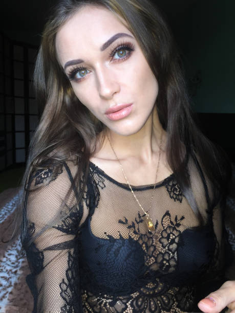 istock Selfie beautiful young slim girl 864129074