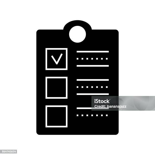 Clipboard Check Icon Vector Illustration Sign On Isolated Background Stock Illustration - Download Image Now