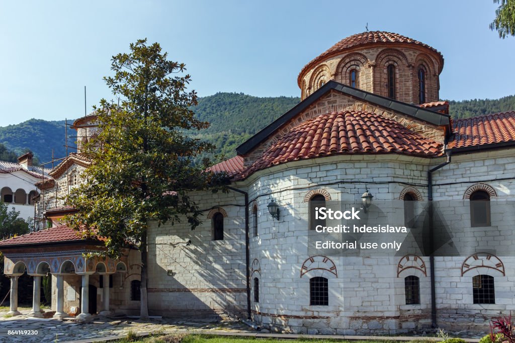 Ancient Buildings in Medieval Bachkovo Monastery, Bulgaria Bachkovo Monastery, Bulgaria - August 23, 2017:  Ancient Buildings in Medieval Bachkovo Monastery, Bulgaria Ancient Stock Photo