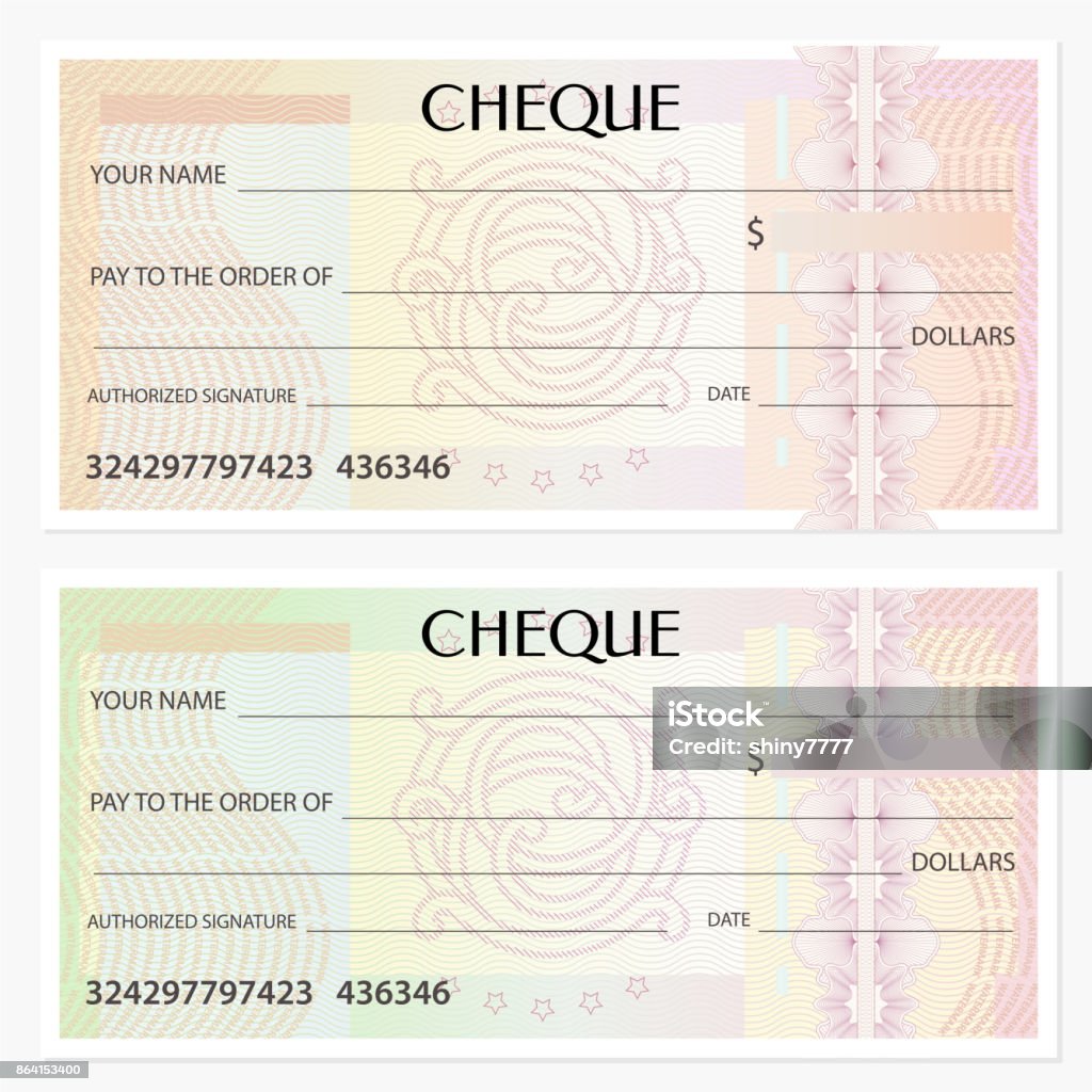 Checque Pattern Check Cheque Chequebook Template Guilloche Pattern With Watermark ...