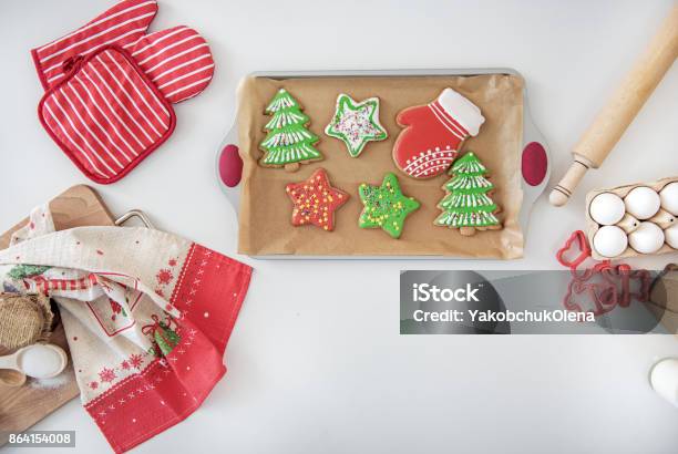 Bright Sweet Holiday Pastry On Desk In Kitchen Stock Photo - Download Image Now - Baked, Baked Pastry Item, Breakfast